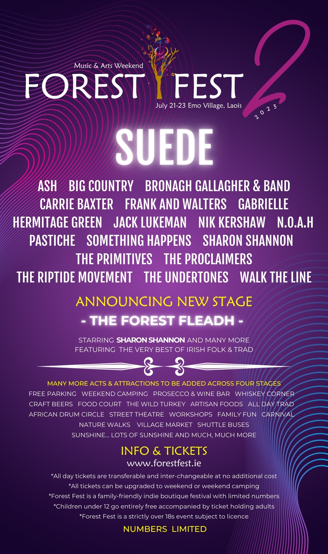 First lineup reveal of Forest Fest 2023 includes Suede, Gabrielle